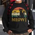Retro Vintage Scary Black Cat And Bats Horror Halloween Sweatshirt Gifts for Old Men