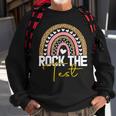 Rock The Test Test Day Teacher Testing Day Rainbow Teacher Sweatshirt Gifts for Old Men