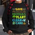 Save Bees Rescue Animals Recycle Plastic Earth Day Planet Funny Gift Sweatshirt Gifts for Old Men
