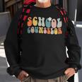 School Counselor Groovy Retro Vintage Sweatshirt Gifts for Old Men
