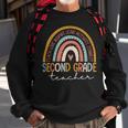 Second Grade Teacher Teach Love Inspire Boho Rainbow Sweatshirt Gifts for Old Men