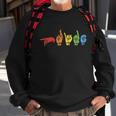 Sign Language Funny Rainbow Flag Gay Lgbt Deaf Asl Mute Gift Great Gift Sweatshirt Gifts for Old Men