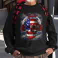 Skull Headphone Usa Flag 4Th Of July Sweatshirt Gifts for Old Men