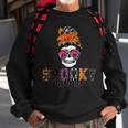 Spooky Mama Skull Halloween Womens Messy Bun Witch Sweatshirt Gifts for Old Men