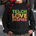 Teach Love Inspire Teacher Sunflower Graphic Plus Size Shirt For Teacher Female Sweatshirt Gifts for Old Men