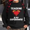Teaching Is My Superpower Apple Crest Sweatshirt Gifts for Old Men