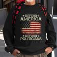 Vintage Usa Flag Defend America Defund Politicians Sweatshirt Gifts for Old Men