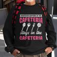 Womens Whatever Happens Stays Cafeteria Lady Lunch Lady Graphic Design Printed Casual Daily Basic Sweatshirt Gifts for Old Men
