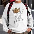 American Hairless Terrier Dog Wearing Crown Sweatshirt Gifts for Old Men