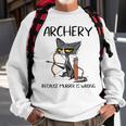 Archery Because Murder Is Wrong Funny Cat Archer Men Women Sweatshirt Graphic Print Unisex Gifts for Old Men