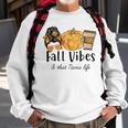 Autumn Fall Vibes & That Nana Life Mesy Bun Thanksgiving Sweatshirt Gifts for Old Men