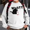 Black Cat Killer Ask What Halloween Knife Sarcasm Sweatshirt Gifts for Old Men