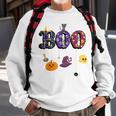 Boo Halloween Costume Spiders Ghosts Pumkin & Witch Hat V2 Sweatshirt Gifts for Old Men