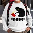 Cat Oops Funny Black Cat Knocking Over A Glass V2 Sweatshirt Gifts for Old Men