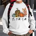 Its Fall Yall Yellow Corgi Dog Leopard Pumpkin Falling Sweatshirt Gifts for Old Men