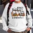 Just A Teacher Who Loves Halloween Pumpkin Witch Costume Sweatshirt Gifts for Old Men