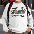 Leopard Turquoise Plaid Halloween Spooky Season Fall Autumn Sweatshirt Gifts for Old Men