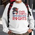 Messy Bun American Flag Pro Choice Star Stripes Equal Right V2 Sweatshirt Gifts for Old Men