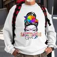 Sagittarius Girl Birthday Messy Bun Hair Colorful Floral Sweatshirt Gifts for Old Men