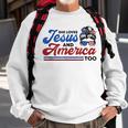 She Loves Jesus And America Too 4Th Of July Proud Christians Sweatshirt Gifts for Old Men