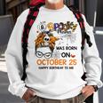 Spooky Mama Born On October 25Th Birthday Bun Hair Halloween Sweatshirt Gifts for Old Men