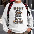 Spooky Mama Scary Halloween Messy Hair Bun Mothers Sweatshirt Gifts for Old Men