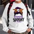 Spooky Messy Bun Mama Happy Halloween Sweatshirt Gifts for Old Men