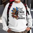 Vintage Usa Flag Sunflower Land Free Because Brave  Sweatshirt Gifts for Old Men