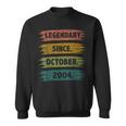 18 Years Old Legend Since October 2004 18Th Birthday Gifts Men Women Sweatshirt Graphic Print Unisex