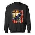 American Christian Cross Patriotic Flag Sweatshirt