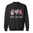 Breast Cancer Awareness Peace Love Cure Tshirt Sweatshirt