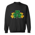 Buffalo Shamrock Plaid Irish Clovers Graphic Design Printed Casual Daily Basic Sweatshirt