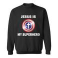 Captain Jesus Is My Superhero Cross Logo Sweatshirt