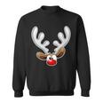 Christmas Red Nose Reindeer Face Graphic Design Printed Casual Daily Basic Sweatshirt