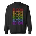 Elton Wordmark Pattern Retro Style Sweatshirt