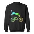 Funny Cat Cyclist Animal Gift Bmx Bicycle Sweatshirt