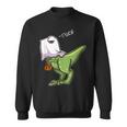 Funny Dinosaur Dressed As Halloween Ghost For Trick Or Treat Sweatshirt