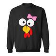 Girl Turkey Face Pink Bow Thanksgiving Day Tshirt Sweatshirt
