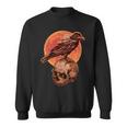 Halloween Cool Raven Crow Skull And Moon Sweatshirt