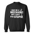 I May Be A Mechanic But I Cant Fix Stupid Funny Sweatshirt