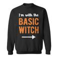 Im With The Basic Witch Matching Couple Halloween Costume Sweatshirt