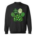 Irish Cute Dog Paw Clovers St Patricks Day Lucky Shamrock Men Women Sweatshirt Graphic Print Unisex