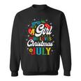 Just A Girl Who Loves Christmas In July Women Girl Beach Sweatshirt