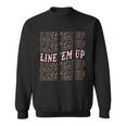 Line Em Up Retro Countrys Slogan Sweatshirt