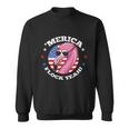 Merica 4Th Of July Flamingo Flock Patriotic American Flag Sweatshirt