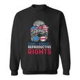 Messy Bun American Flag Stars Stripes Reproductive Rights Gift V2 Sweatshirt
