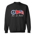 Patriotic Retro Peace Love Freedom Usa Flag 4Th Of July Sweatshirt