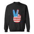 Peace Hand Sign For 4Th Of July American Flag Sweatshirt