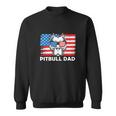 Pitbull Dad American Flag For 4Th Of July Sweatshirt