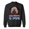 Red White And Pug Funny Usa Dog 4Th July Sweatshirt